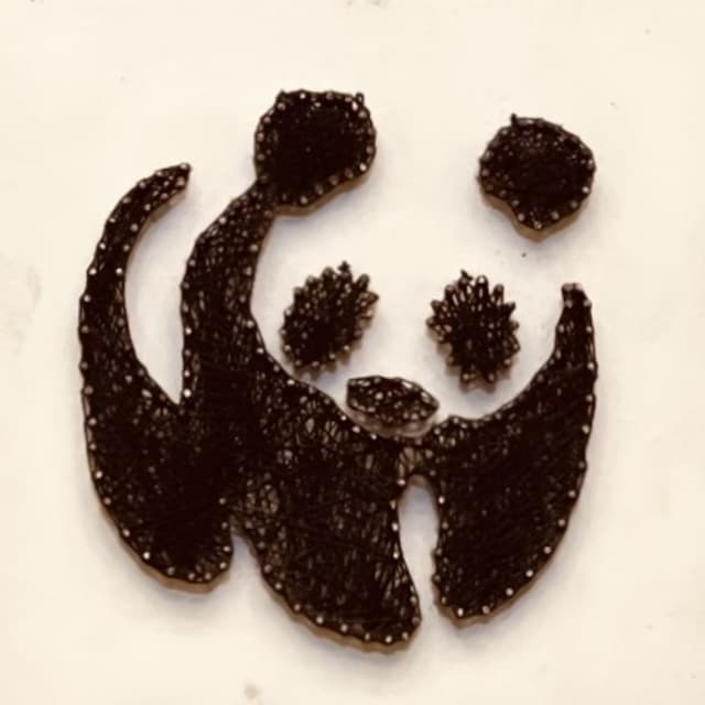 String Art Panda Vector
