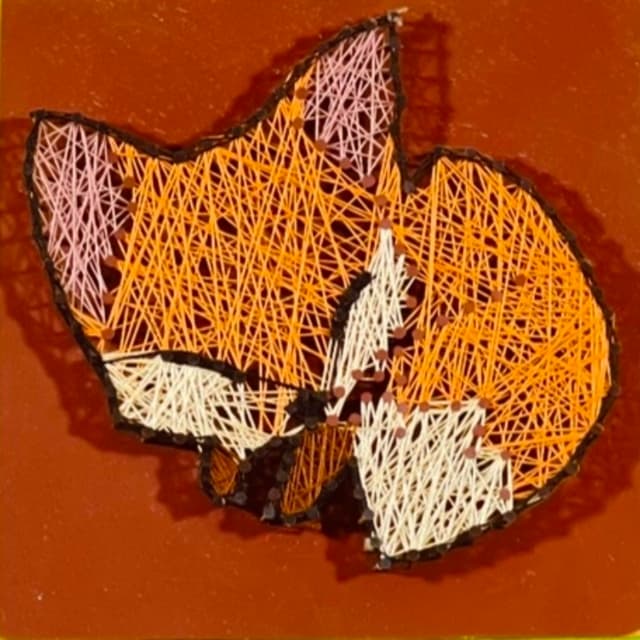 String Art sleeping Fox