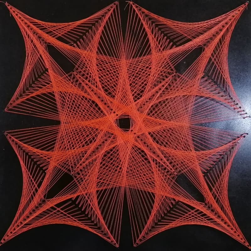 String Art Mandala crossing