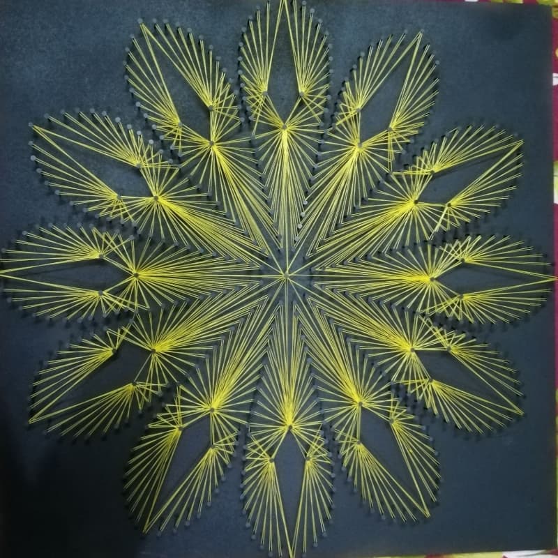 String Art Golden flower
