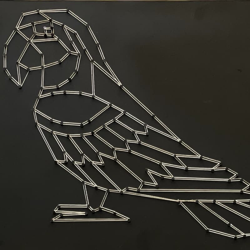 String Art One Liner Macaw Parrot