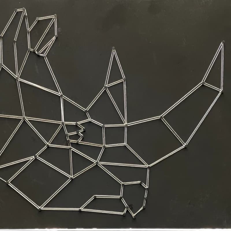 String Art Rhino one line