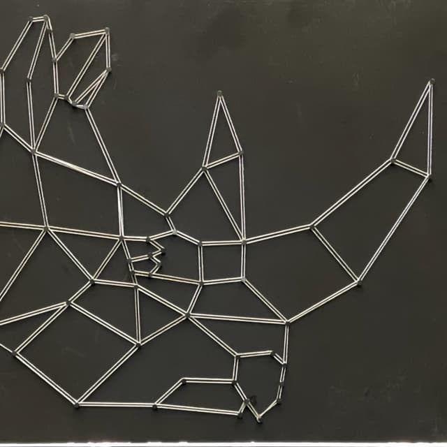 String Art Rhino one line