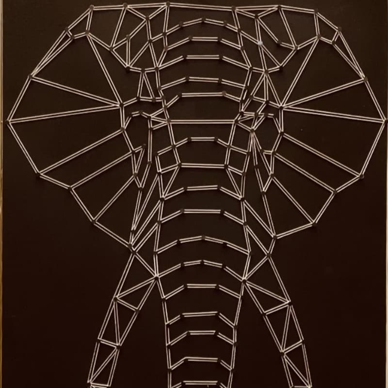 String Art one liner elephant