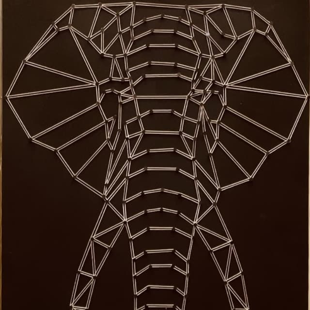 String Art one liner elephant