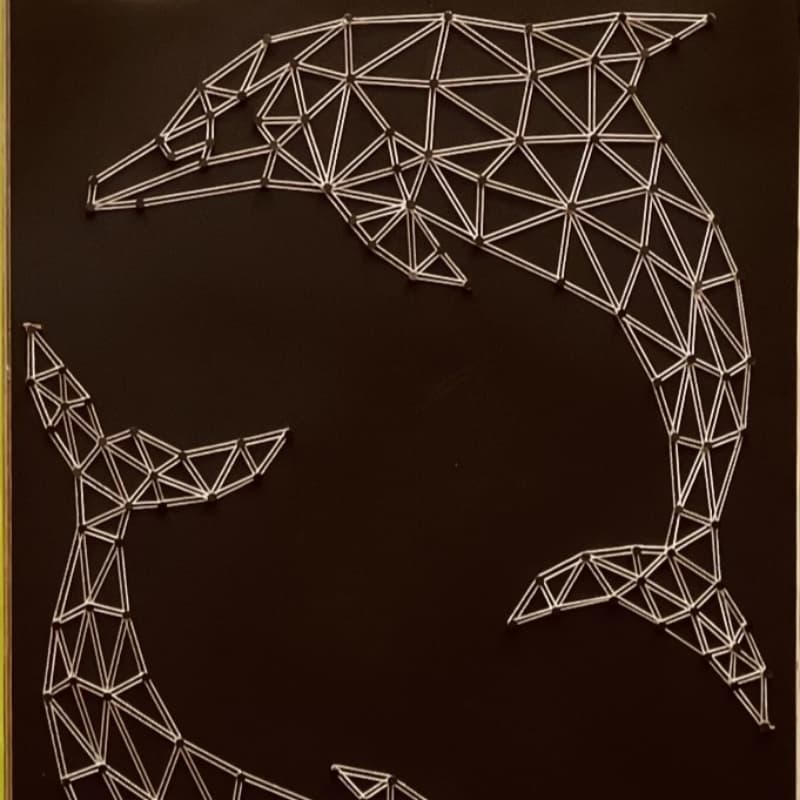 String Art one liner Dolphin